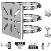 Universal Wall Mounting Bracket with 3 Loops | Stainless Steel Vertical Pole Mount Adapter for CCTV Security Camera PTZ Dome Indoor Outdoor AP Access Point Client CPE