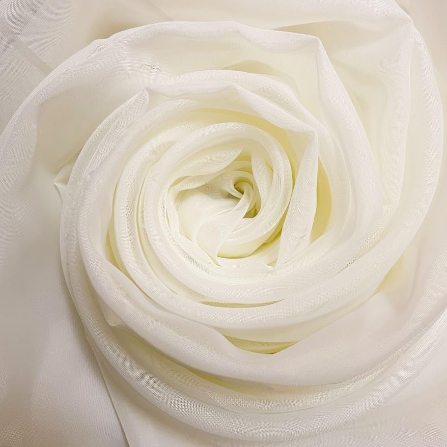 Megachest Wedding Voile Fabric 58 Inches Wide DIY Material (Ivory, 10 Meters Long) — image 1