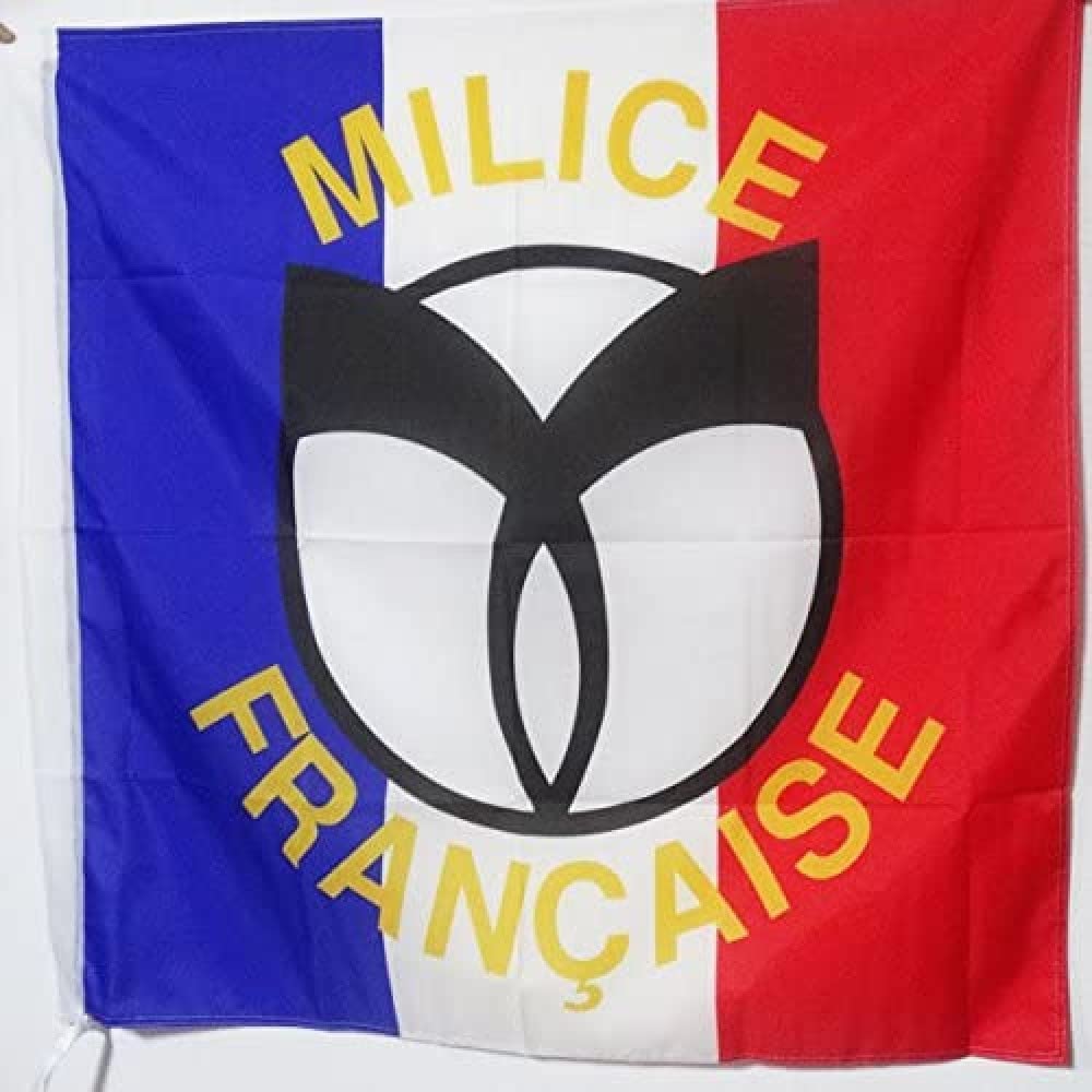 AZ FLAG - French Militia Flag - 3x3 Ft - 100% Polyester Milice française Banner with Sleeve - Fade Resistant - Vivid Colors - 3' x 3' Feet - 90x90 Cm