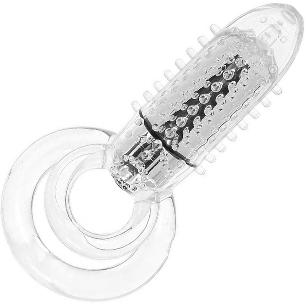 Screaming O Double Reusable Eight Super-Powered Vertical Vibrating Erection Ring, Clear