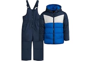 iXtreme Boys Snowsuit Set - 2 Piece Polar Fleece Lined Weather Resistant Insulated Ski Jacket & Snow Bibs Overalls for Boys