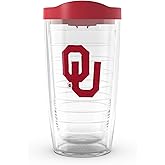 Tervis Classic Tritan 16oz Classic Tumbler with Travel Lid | Oklahoma Sooners - Primary Logo | Made in America, BPA/PFAS Free, Keeps Drinks Hot or Cold