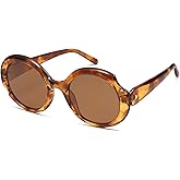 SOJOS Big Retro Oval Round Polarized Sunglasses Womens Mens Vintage Trendy Oversized Sunnies SJ2362