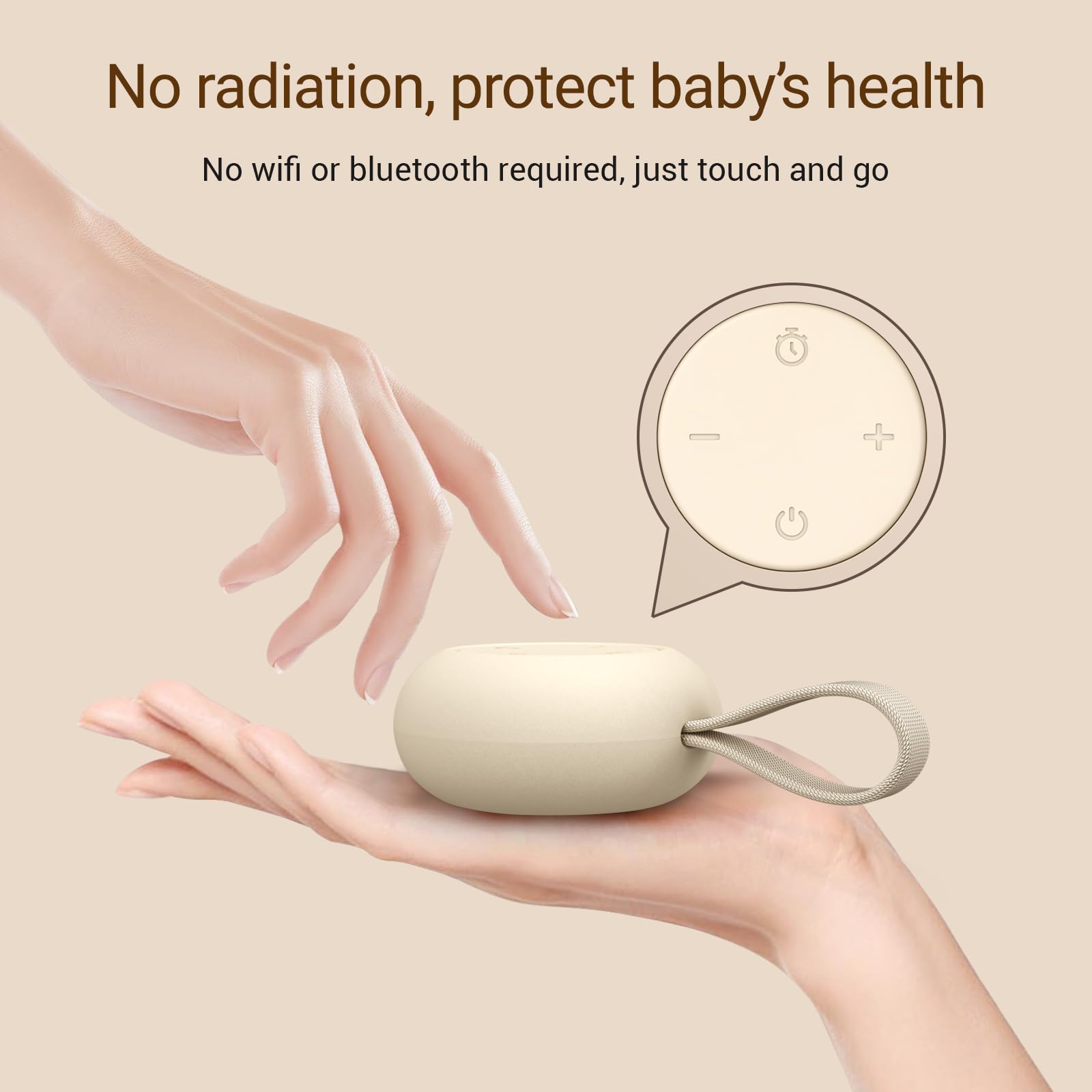 Portable Baby Sound Machine [White Noise for Babies Kids Adults][Sleep Soother][Timer Function][12 Soothing Sounds] 15 Hours Battery Life, Travel,Registry Toys,Gifts,Shower,Clips on Baby Stroller
