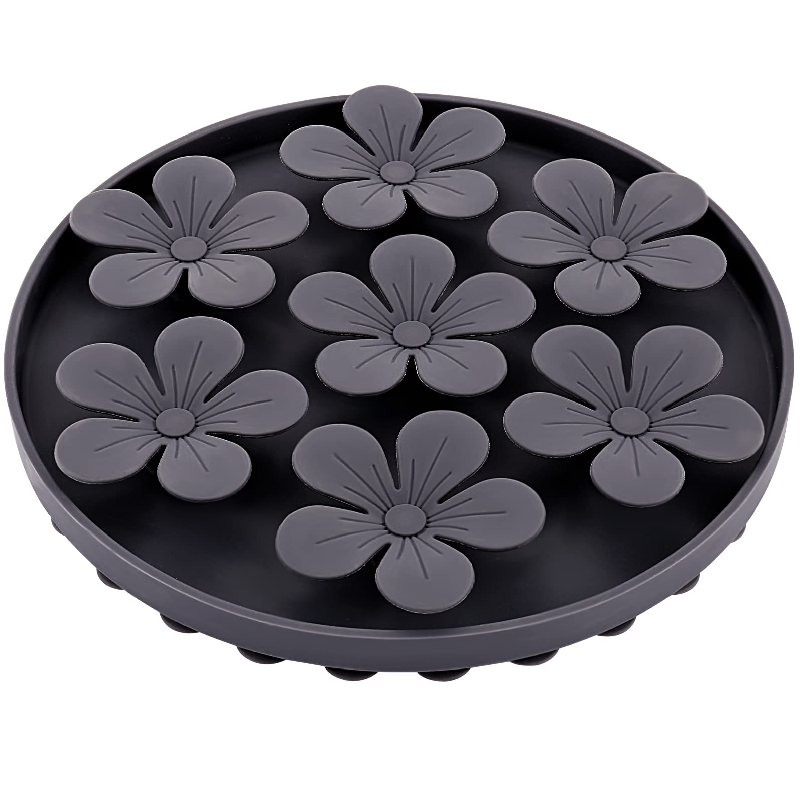 Doweiss Slow Feeder,Cat Help Slow Down Eating Speed Cut Flower Silicone Rubber Cute Slow Feeder for Puppy/Cat/Dog