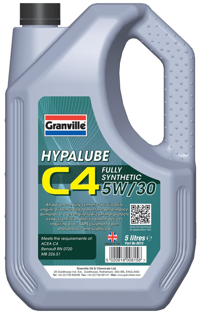 Granville 0815 Hypalube C4 5W/30 Engine Oil, 5 Liters