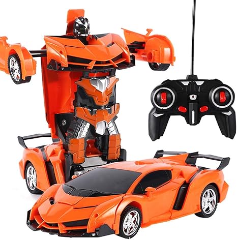 Volking Ferngesteuertes Auto Kinder Spielzeug Transform Roboter Rc Car Ferngesteuert Auto Robot Kinderspielzeug Verwandelbar 1 18 Amazon De Kuche Haushalt