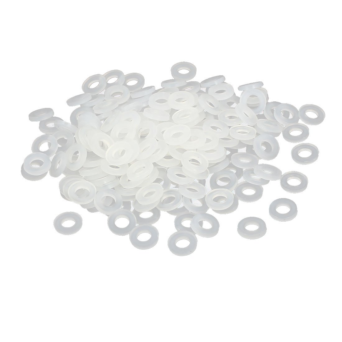 sourcingmap M3 x 6mm x 1mm Nylon Flat Insulating Washers Gaskets Spacers Fastener for Faucet Pipe Water Hose White 200PCS