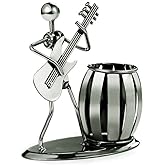 NFASHIONSO Decorative Pen Organizer/Pencil Holder with Metal Man Playing Eastlion Guitar…