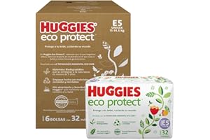 Huggies Eco Protect Pañal Desechable para bebé, Unisex, Etapa 5, Caja con 192 Pañales Desechables, Ideal para Bebés de 11 a 14.5 kilogramos