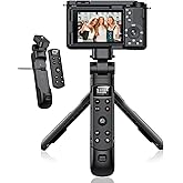 for Sony Tripod with Rechargeable Remote Control - Aodelan Wireless Shooting Grip with OLED Screen for Vlogging for ZV-E10,ZV