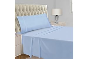 Mejoroom Twin Sheet Set - Kids Sheet & Pillowcase Sets - Hotel Luxury Twin Sheets for Boys Girls -Deep Pocket Fitted Sheet,Hypoallergenic,Wrinkle& Breathable,Fade Resistant - 3 Piece(Twin,Lake Blue)