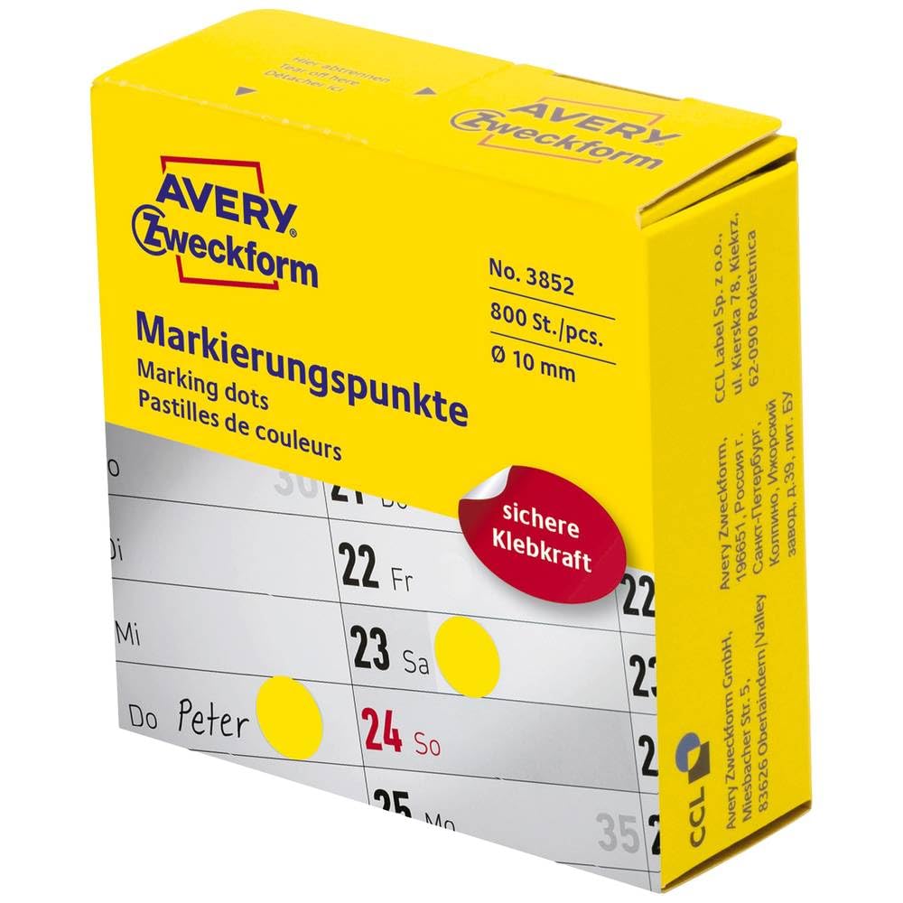 Avery Zweckform Etikett 10 mm Marker Point Ye, 800St