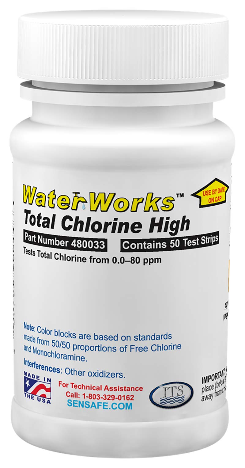 ITS Europe Waterworks Total Chlorine (High Range) Water Test Strips 50 Strips 480033