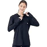Commollis Sun Protection Clothing Women - Long Sleeve Zip Up Hoodie Women for Running, Athletic Hiking Jacket Sun Shirt