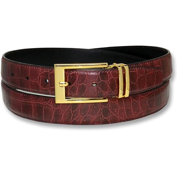 Salvatore Ferragamo Brown Croc-Embossed Leather Belt with Gold Buckle 0400022442847_MIDBROWNNATURALE  main image 3