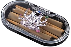 KUGUAN Cigarette case Cone Packer Pre Roll Cone Holder with Storage 5 pre Cone Case Good for 1 1/4 inch Regular Size King Size Portable Cigarette Box Convenient (Black)