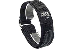 AMHUGE Hook & Loop Nylon Sport Watch Band-Waterproof Outdoor Watch Strap for Men or Women-Choice of Color & Width (18mm, 20mm, 22mm)
