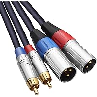 TISINO Dual RCA to XLR Cable, 2 RCA to 2 XLR Male HiFi Stereo Audio Connection Microphone Cable Wire Cord Path Cable - 3.3 fe