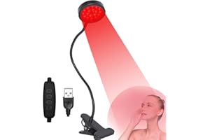 U4GLORY Red Light Therapy for Face and Body, 18 LEDs 660nm Red and 850nm Near Infrared LED Red Light Therapy Light with Angle Adjustable and Clip, Suitable for Body at Home Skin Care Pain Relief