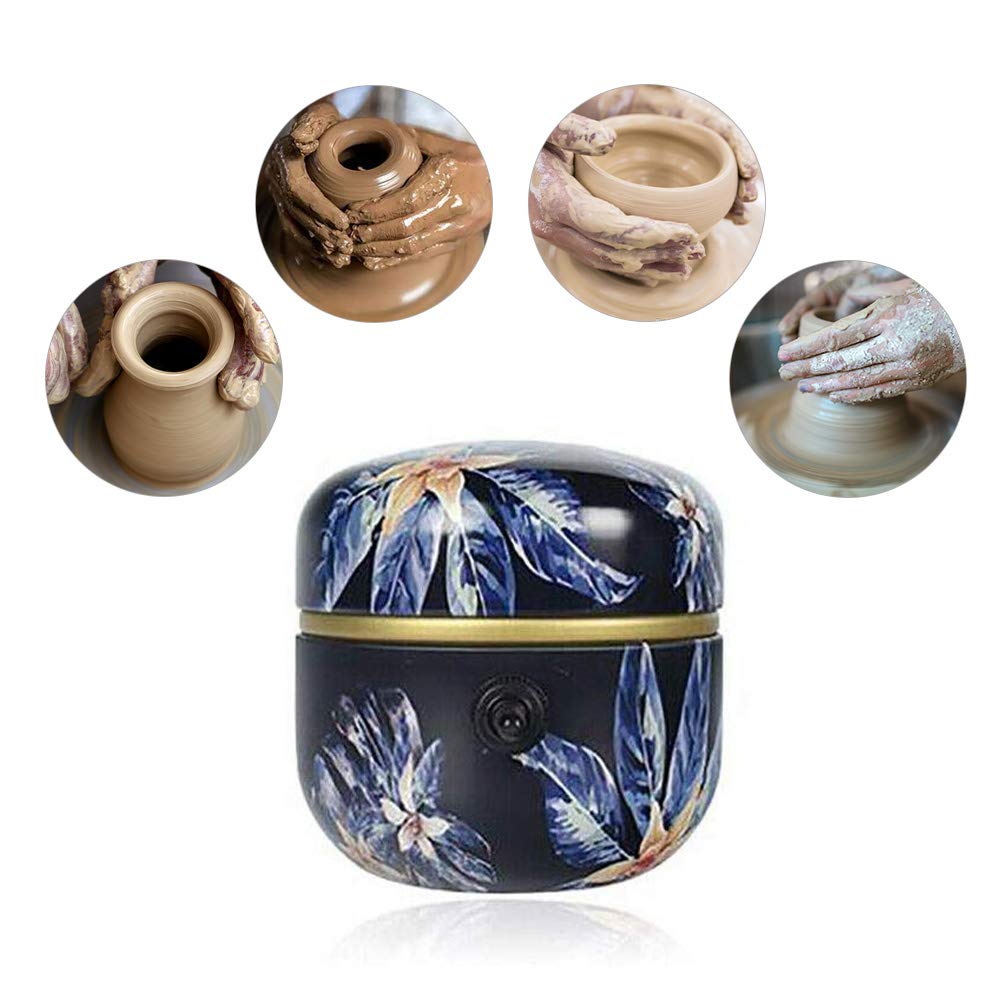 TOPQSC Mini Pottery Wheel Machine, 2000RPM Electric Pottery Wheel Turntable Fingertip DIY Clay Tool with Tray for Adults Kids Ceramics Art Gifts for Kids Home School DIY Teaching