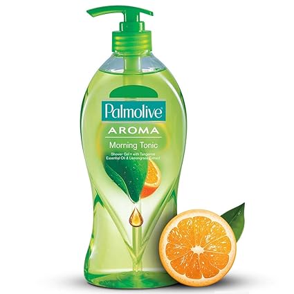 Palmolive Body Wash Aroma Morning Tonic, 750ml Pump, Shower Gel with 100% Natural Citrus Essential Oil & Lemongrass Extracts