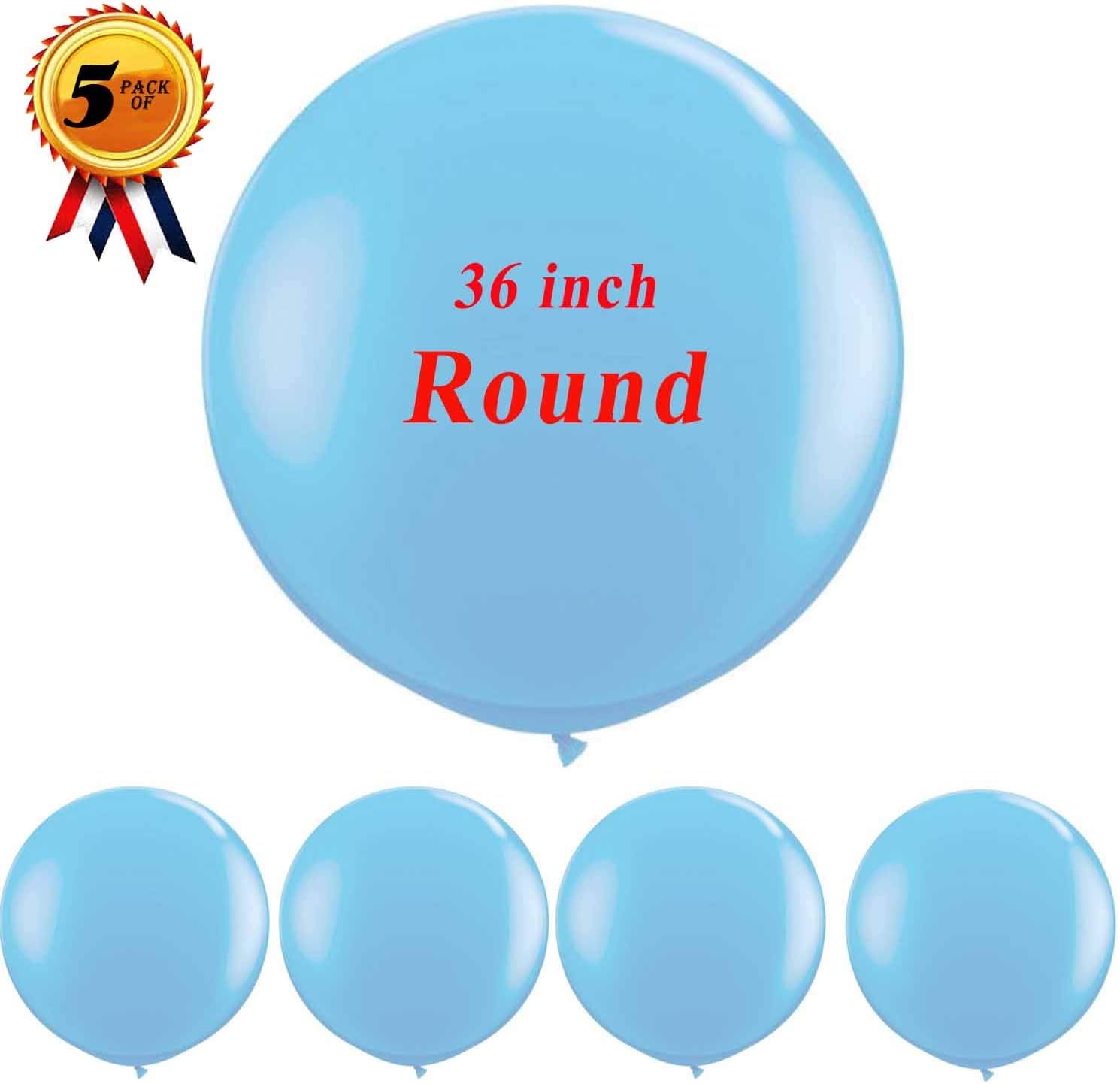 Giant Balloons 36 inch Blue Round Latex Balloons for Birthdays Party Wedding Baby Shower Decorations,Pack of 5