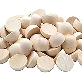 100pcs Half Wood Balls 1 Inch Diameter Unfinished Natural Mini Half Ball Split Wood Balls for DIY Projects and Craft Supplies