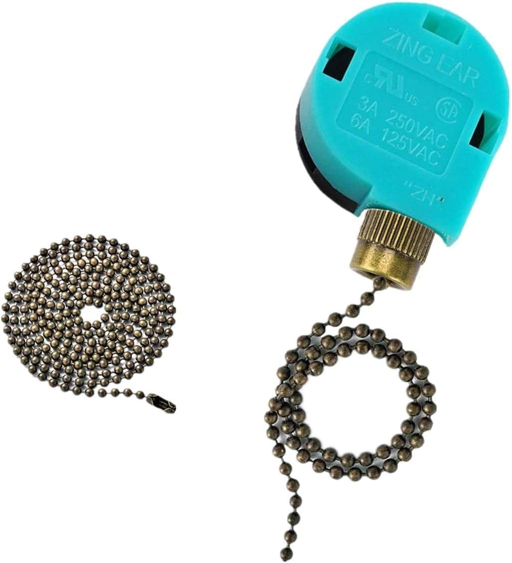Ceiling Fan Switch Zing Ear Pull Chain Switch ZE-268S6 3 Speed 4 Wire Pull Chain Switch Control Ceiling Fan Replacement Speed Control Switch (Bronze): Appliances