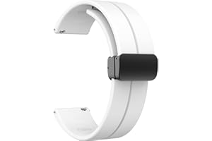 LYSMVIVI Magnetic Watch Band 16mm 18mm 19mm 20mm 22mm - Quick Release - Skin-Friendly Soft Silicone Sport Watch Band for Men Women, Magnetic Folding Clasp Silicone Strap