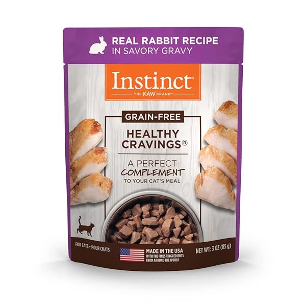 INSTINCT, HEALTHY CRAVINGS GRAIN-FREE REAL RABBIT RECIPE WET CAT FOOD TOPPER POUCH, 3 OUNCE