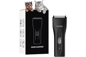 TILEON Dog Grooming Cilppers,Handy & Powerful Pet Electric Hair Trimmer Kits Waterproof Cordless Rechargeable Grooming Shavers for Small Dogs and Cats Black