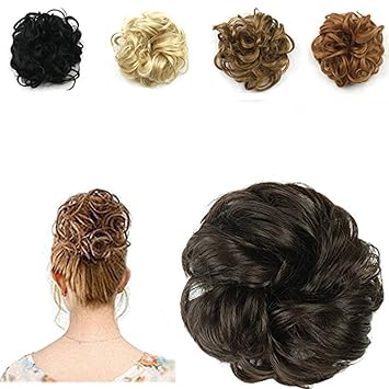 Amazon Com Synthetic Hair Bun Extensions Messy Hair Scrunchies