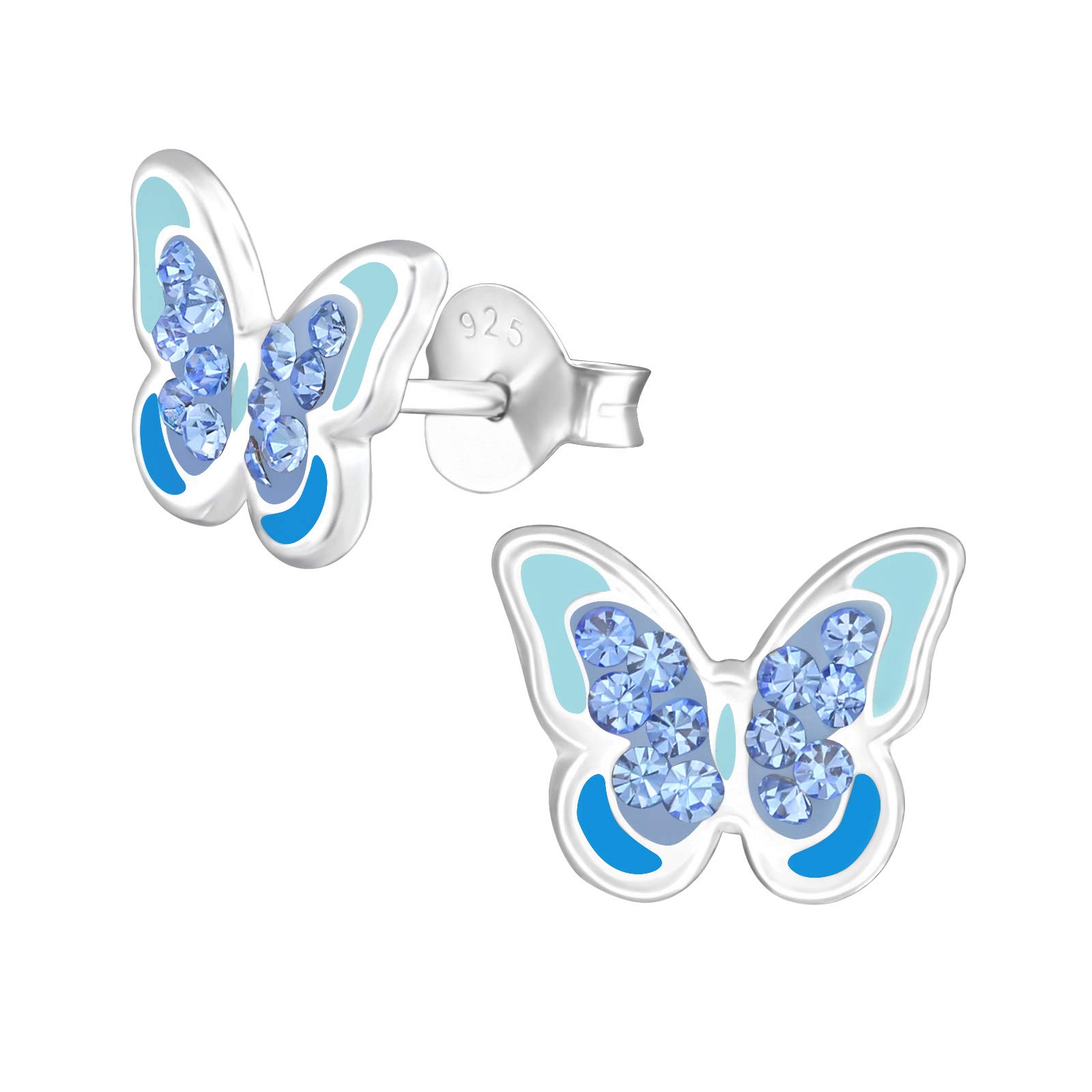 925 Sterling Silver Lightweight Hollow-Back Butterfly Stud Earrings for Women & Girls – Nature Jewellery Gift Boxed