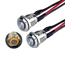 DMWD 2pcs 12mm Metal Waterproof Momentary Push