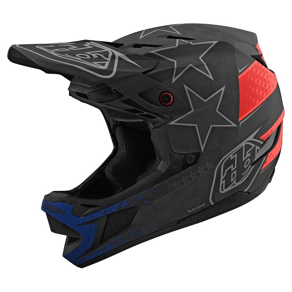 Troy Lee Designs Adult | BMX | Downhill | Mountain Bike D4 Carbon Freedom 2.0 Helmet W/MIPS (Black/R