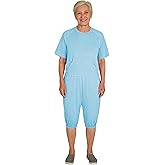 EEOST Adaptive Clothing for Women, Anti-Strip Back-Zip Cotton Romper, Elderly Care Onesie for Special Needs and Disabilities