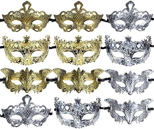 12pcs Set Evening Prom Venetian Masquerade Masks Costumes Party Accessory