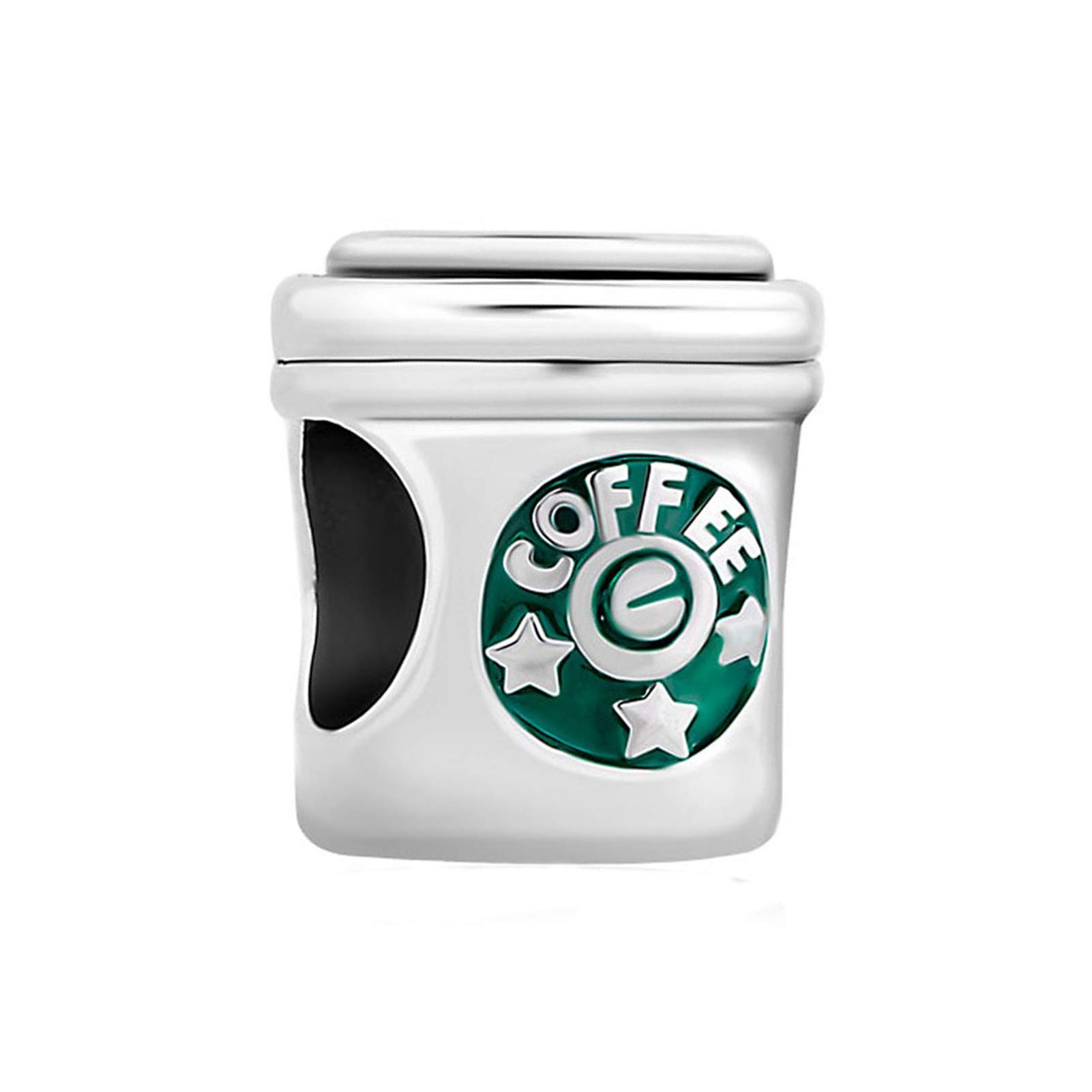 Coffee Cup Charm Compatible with Pandora Charms Bracelets Coffee Lovers Coffeeholic Women Mom Family Best Friend Anniversary Birthday