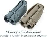PandaEar Pack of 2 Silicone Placemats Blue & Brown Non-Slip 15.7x11.8 in view 5