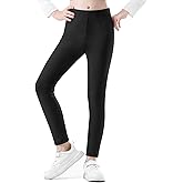 CETKIT Girls Leggings Pants for Girls, Ankle Length Cotton Pants with Great Softness and Breathability, Black, 12-14Y