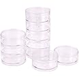 PH PandaHall 2 Sets 5 Layer Cylinder Stackable Bead Containers 15ml Plastic Round Clear Storage Organizer Box with Screw Lid for Make Up, Eye Shadow, Nails, Gems, Beads, Jewelry, Small Items