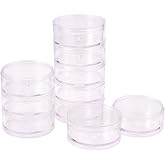 PH PandaHall 2 Sets 5 Layer Cylinder Stackable Bead Containers 15ml Plastic Round Clear Storage Organizer Box with Screw Lid for Make Up, Eye Shadow, Nails, Gems, Beads, Jewelry, Small Items
