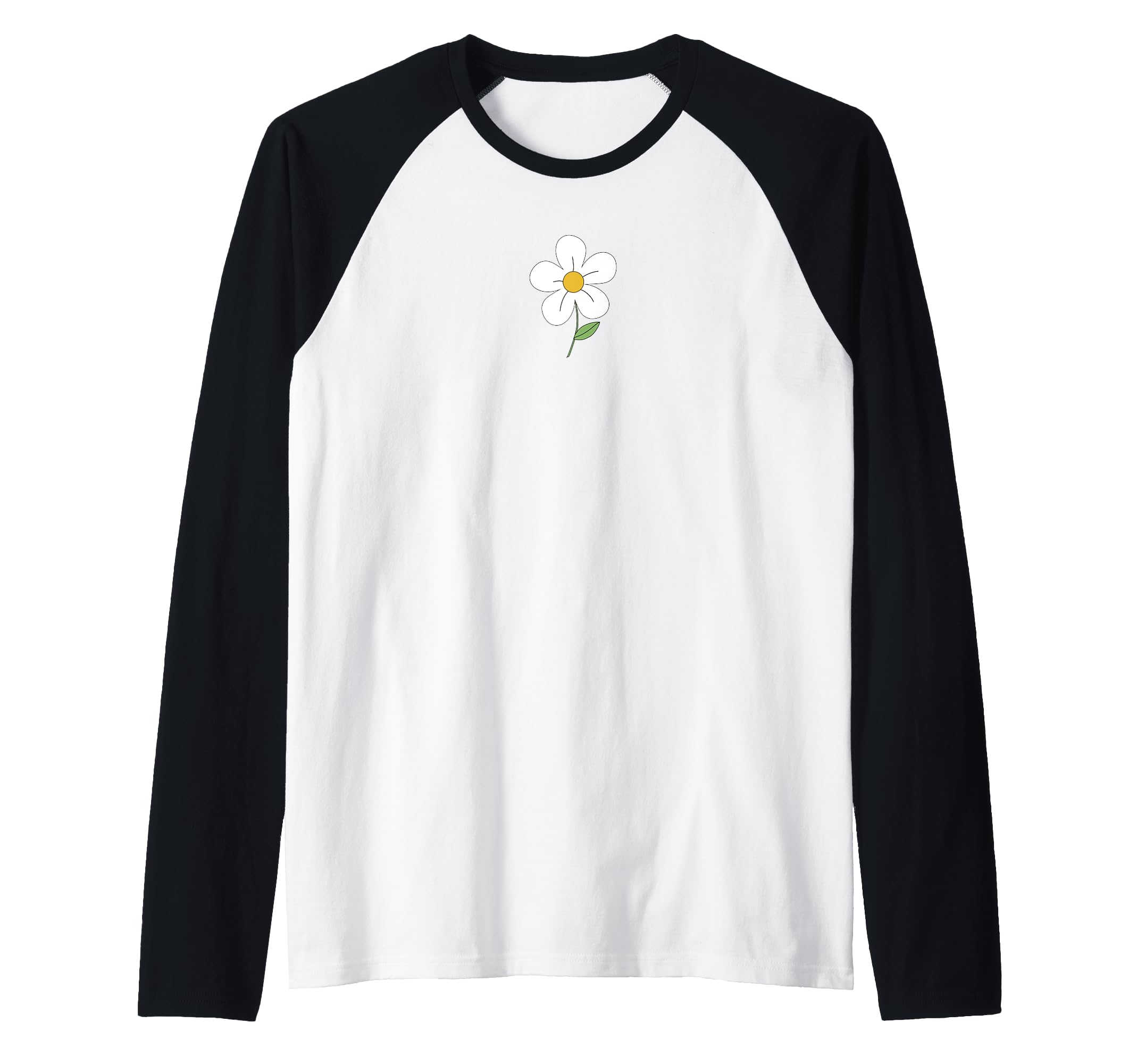 Simple Daisy Center Icon Raglan Baseball Tee