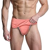 HASWECHYS Men's Sexy Thong Boxer Briefs Ruffled Trim Micro Mesh Bulge Enhancing Pouch Split Side Sleep Pajama Underwear