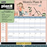 WSBL Mom&rsquo;s 2026 Plan-It Plus Calendar &ndash; 17-Month Organizer (Aug 2025&ndash;Dec 2026) with Magnetic Whiteboard, 400+ Reminder Stickers &amp; Family Artwork, 12"&times; 12"