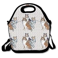 SWDGYW36 Shelties And Bones Lunch Bag Lunch Tote Lunch Pouch Handbag Made For Women, Men And Kids