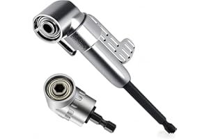 KAFENDA 2 Pack 105 Degree Right Angle Driver Drilling and Driving Power Screwdriver Drill Attachment with Hex Quick Change Dr
