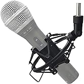 Microphone Shock Mount Mic Holder For Samson Q2U Shure SM58 ATR2100-USB Behringer Xm8500, Mic Clip Holder Mount for Diameter 