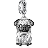 qielizhu Cute Dog Charms for Women 925 Sterling Silver Pug/Yorkie/Corgi/French Bulldog/Poodle/Husky Charms for Bracelets Cute Puppy Charm Beads for Jewelry Making